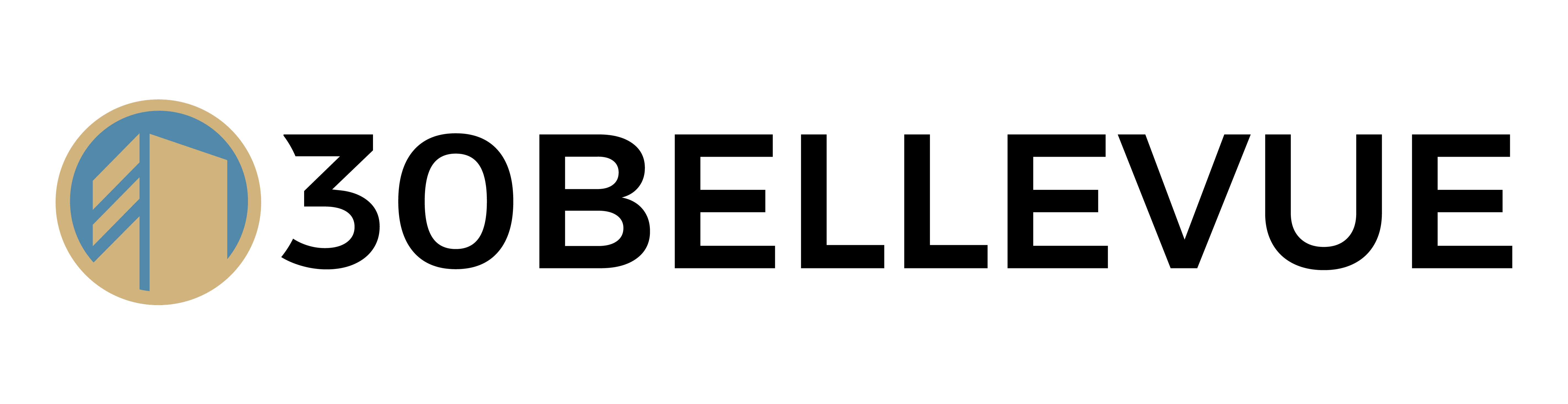 A logo with a blue and yellow design.